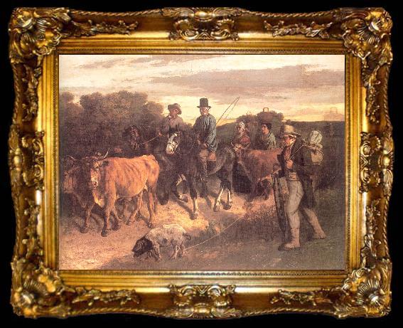 framed  Courbet, Gustave The Peasants of Flagey Returning from the Fair, ta009-2